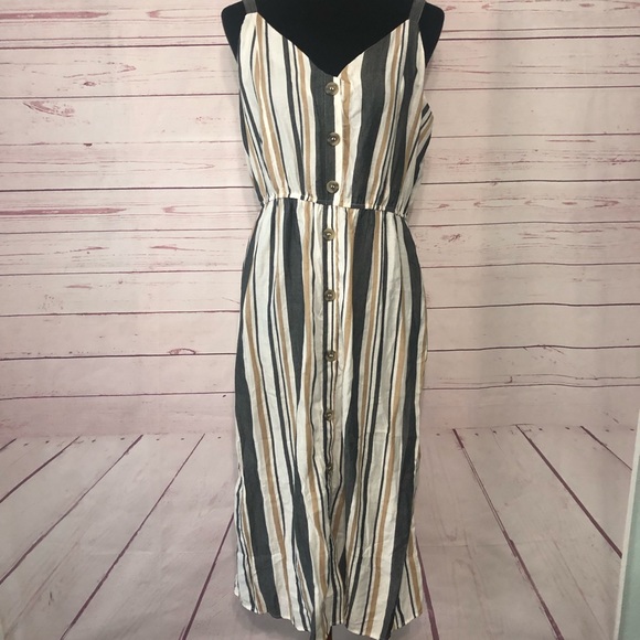 NWT Blush Button Down Striped Sundress - Picture 1 of 10